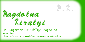 magdolna kiralyi business card